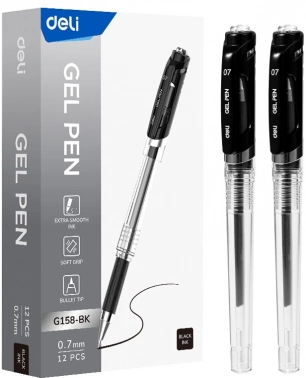 Ручка гелев. Deli EG158-BK