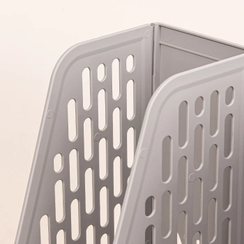 Лоток вертикальный Deli E9844 GREY 4отд. сборный для бумаг 325x257x275мм серый пластик