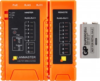 Тестер кабельный Lanmaster  LAN-TST-WRM-310-POE