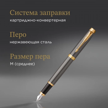 Ручка перьев. Parker IM Premium Grey Core GT