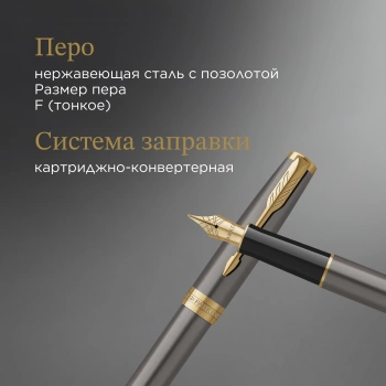 Ручка перьев. Parker Sonnet Grey Core GT