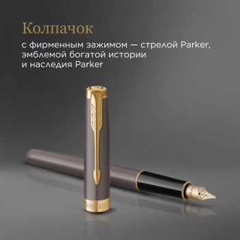 Ручка перьев. Parker Sonnet Grey Core GT