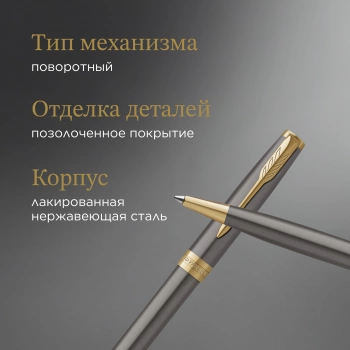Ручка шариков. Parker Sonnet Grey Core GT