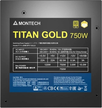 Блок питания Montech ATX 750W TITAN GOLD Gen.5