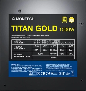 Блок питания Montech ATX 1000W TITAN GOLD Gen.5