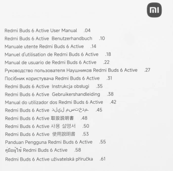 Гарнитура вкладыши Xiaomi Redmi Buds 6 Active M2344E1