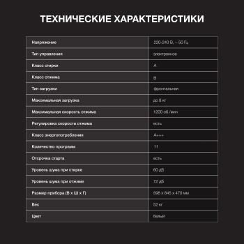 Стиральная машина Hyundai WME8212