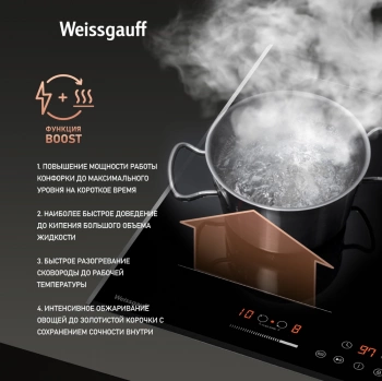 Индукционная варочная поверхность Weissgauff HI 642 Bfzg
