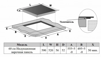 Индукционная варочная поверхность Weissgauff HI 643 Bfzg