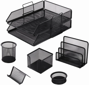 Настольный набор Brauberg (7 предметов) металл черный