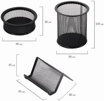 Настольный набор Brauberg (7 предметов) металл черный