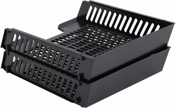 Лоток горизонтальный Brauberg 231360 Maxi 2отд. разборный для бумаг A4 358x272x138мм черный пластик (упак.:2шт) пластиковый пакет