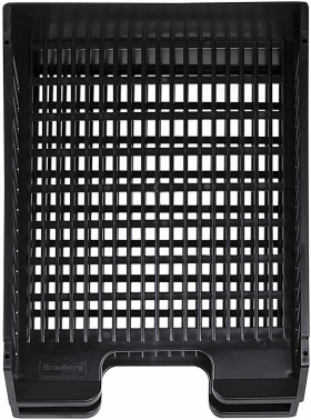 Лоток горизонтальный Brauberg 231360 Maxi 2отд. разборный для бумаг A4 358x272x138мм черный пластик (упак.:2шт) пластиковый пакет