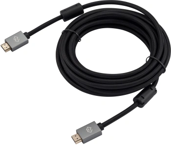 Кабель аудио-видео Digma HDMI (m)/HDMI (m) 5м. феррит.кольца позолоч.конт. черный (D-HDMI-2FF-V2.0-5M)