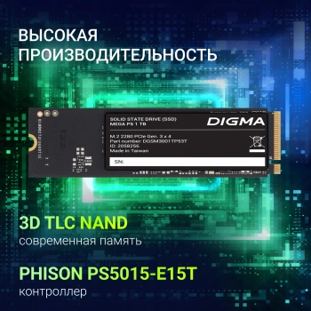 Накопитель SSD Digma PCIe 3.0 x4 1TB DGSM3001TP53T