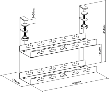 Кабель-канал Cactus CS-CM-400-2BK для столов 40x13.4x34.2см черный