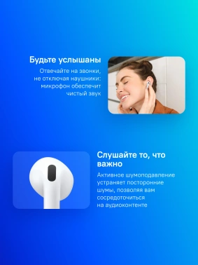 Гарнитура вкладыши Apple AirPods 4 ANC A3055,A3056,A3059