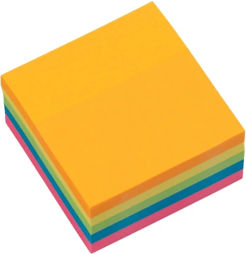 Блок самоклеящийся бумажный Silwerhof Daily 51x51мм 250лист. 75г/м2 неон 5цв.в упак. европодвес