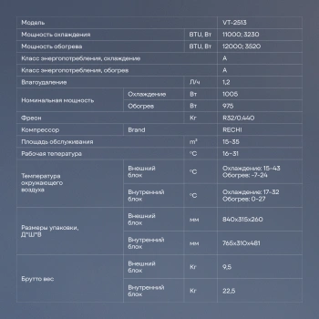 Сплит-система Vitek VT-2513