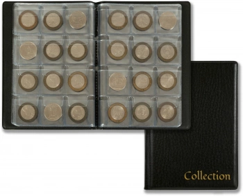 Папка с 10 прозр.вклад. Silwerhof Create для монет ПВХ 0.25мм черный 125x175мм