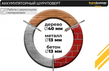 Дрель-шуруповерт Hanskonner HCD18165BL
