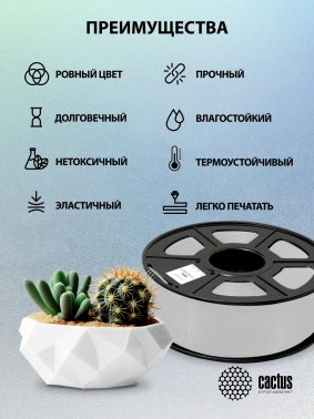 Пластик для принтера 3D Cactus CS-3D-ABS-1KG-SILVER