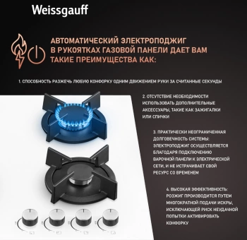 Газовая варочная поверхность Weissgauff HG 640 WGh