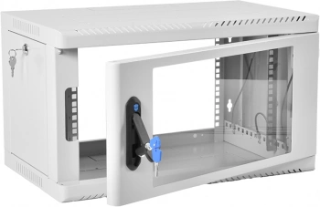 Шкаф коммутационный ЦМО (ШРН-6.350) настенный 6U 600x350мм пер.дв.стекл 200кг серый 300мм 11.43кг 180град. 345мм IP20 металл