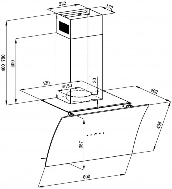 Вытяжка каминная Weissgauff Merga 60 BL