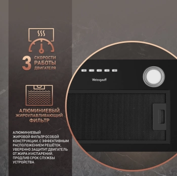 Вытяжка встраиваемая Weissgauff Fiona 60 BL