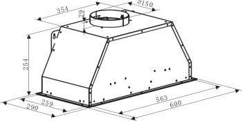 Вытяжка встраиваемая Weissgauff Dubhe 60 PB BL