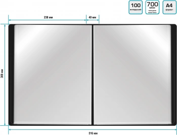 Папка с 100 прозр.вклад. Silwerhof Eco A4 пластик 0.7мм черный