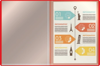 Папка с 20 прозр.вклад. Silwerhof Eco SE-V20RED A4 пластик 0.5мм красный