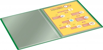 Папка с 30 прозр.вклад. Silwerhof Eco A4 пластик 0.5мм зеленый