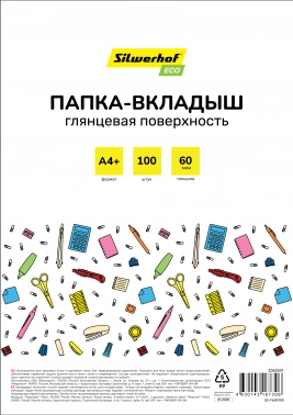 Папка-вкладыш Silwerhof Eco SE-F60G100 глянцевые A4+ полипропилен 60мкм (упак.:100шт)