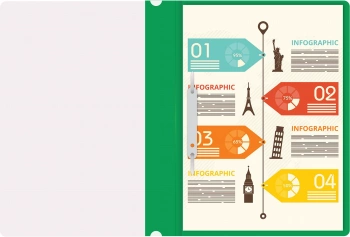 Папка-скоросшиватель Silwerhof Eco SE-PSE20/GRN A4 прозрач.верх.лист пластик зеленый 0.11/0.13