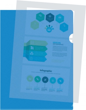 Папка-уголок Silwerhof Eco SE-E120/BLU тисненый A4 пластик 0.12мм синий