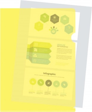 Папка-уголок Silwerhof Eco SE-E120/YEL тисненый A4 пластик 0.12мм желтый
