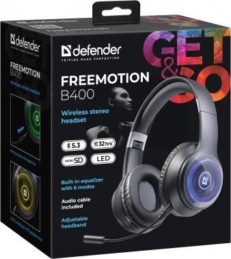 Наушники с микрофоном Defender FreeMotion B400