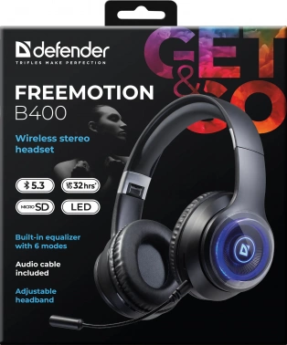 Наушники с микрофоном Defender FreeMotion B400