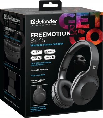 Наушники с микрофоном Defender FreeMotion B445