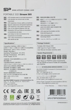 Накопитель SSD Silicon Power USB3.0 1TB SP010TBPSDS05SAK S05