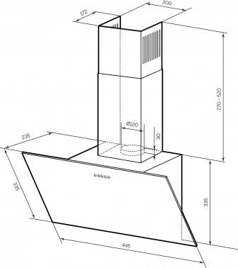 Вытяжка каминная Lex Moza 450