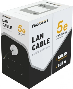 Кабель информационный PROconnect 01-0146-3 кат.5E FTP 4 пары 24AWG PE внешний 305м черный