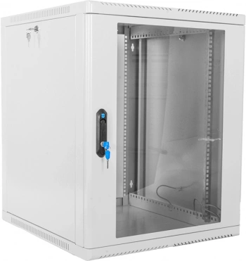 Шкаф коммутационный ЦМО (ШРН-12.350) настенный 12U 600x359мм пер.дв.стекл 200кг серый 300мм 14кг 180град. 612мм металл