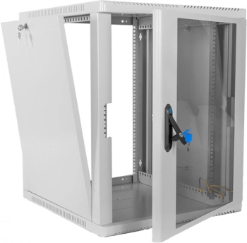 Шкаф коммутационный ЦМО (ШРН-12.350) настенный 12U 600x359мм пер.дв.стекл 200кг серый 300мм 14кг 180град. 612мм металл