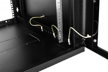 Шкаф коммутационный ЦМО (ШРН-12.350-9005) настенный 12U 600x359мм пер.дв.стекл 200кг черный 300мм 14кг 180град. 612мм сталь