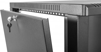 Шкаф коммутационный ЦМО (ШРН-12.350.1-9005) настенный 12U 600x359мм пер.дв.стекл 200кг черный 300мм 14кг 180град. 612мм металл