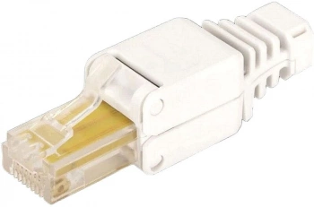Коннектор Lanmaster (LAN-TMP-S5E) FTP кат.5E RJ45 с защитным колпачком белый