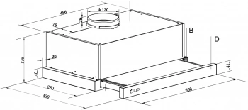 Вытяжка встраиваемая Lex HIDE 500